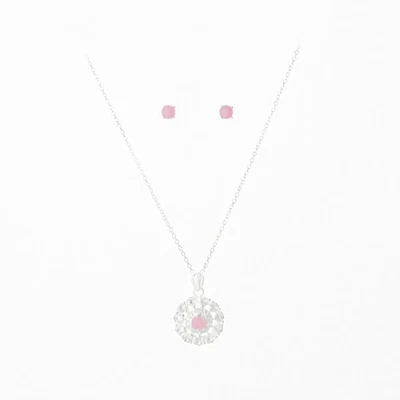 Shimmering Moments Opal October Birthstone Pendant & Earrings Set - Image 1 of 4