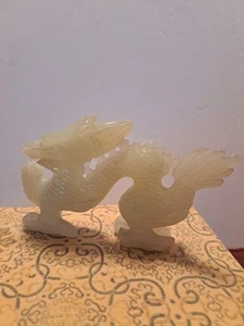 Vtg Mystical Asian Chinese Jade Carved Dragon Sybolic of Strength & Protection - Picture 1 of 9