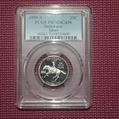 1999-S DELAWARE Silver Proof Quarter PR70  NICE LOW PRICE!! - Image 1 of 2