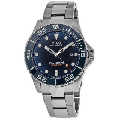 Nuevo reloj para hombre Mido Ocean Star 600 cronómetro esfera azul M026.608.11.041.01 Foto 1 de 4