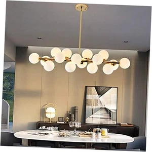 Post-Modern Gold Chandelier Rectangle Pendant Ceiling Light Fixture for - Picture 1 of 7