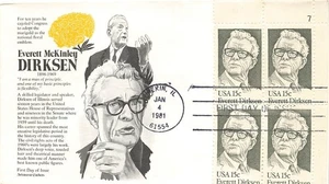 1874 15c EVERETT DIRKSON - Cachet Aristócrata - Bloque de placas de 4 - Imagen 1 de 1