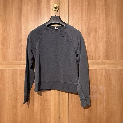 Y2K Juicy Couture Women's Small Grey Distressed Crewneck Sweatshirt Heart Logo - Image 1 of 4