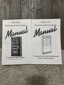 2 Manuals Vendor Machines Model PRS-9 & Model F7-175 Booklets - Picture 1 of 6