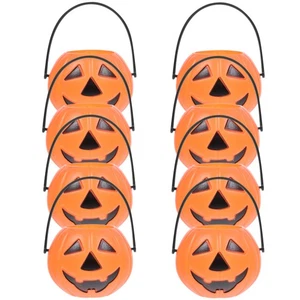 8pcs Halloween Portable Pumpkin Bucket Children Pumpkin Candy - Picture 1 of 12