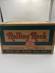 Collectible ROLLING ROCK BEER Waxed Cardboard Case And Beer Bottle FULL CASE - Picture 1 of 4