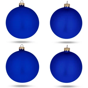 4er Set Matt Blau Glaskugel Weihnachtsschmuck 4 cm - Bild 1 von 3