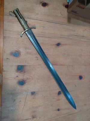 Bayoneta Brunswick británica antigua original de la Guerra Civil de Estados Unidos  Foto 1 de 4