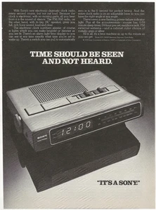 Vintage Print Ad Sony Clock/Radio - Time Should Be Seen And Not Heard - Jan 1978 - Picture 1 of 5