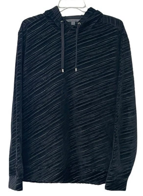 Camisa con Capucha John Varvatos Calce Regular Rayas Negra Para Hombre Talla Mediana Pullover $328 Foto 1 de 4
