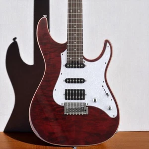 Japanese Electric Guitar, See Thru Red, Maple Neck, SSH Pickups, Used - Picture 1 of 15