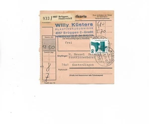 Heimat / 4057 Brüggen Niederrhein 2 auf Paketkarte für 2 Pakete 1976 - Bild 1 von 2