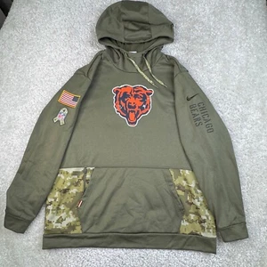 Chicago Bears Nike Hoodie Shirt Mens 2XL Green Long Sleeve Salute Service NFL - Picture 1 of 10