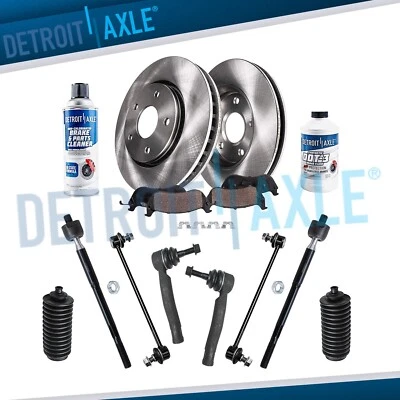 14PC Front Brake Rotor Ceramic Pad Sway Bars Tie Rods for 2004-2009 Toyota Prius - Image 1 of 4