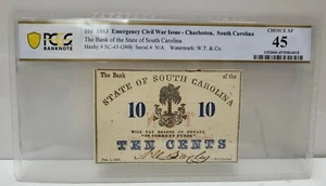 PCGS 1863 Emergency Civil War Issue Charleston SC 10C Fractional Currency XF45 - Picture 1 of 4