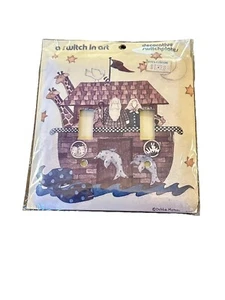 Vintage Switch In Art Noah’s Ark Dbl Decorative Plate House Light Cover Kitty - Picture 1 of 2