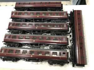 MTH 0 Gauge Set of 6 LMS Maroon Coaches