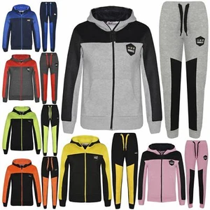 Kinder Trainingsanzug Designer Mädchen Jungen Reißverschluss oben & unten Jogginganzug 7-13 Jahre - Bild 1 von 41