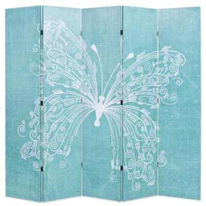 Raumteiler klappbar 200 x 170 cm Schmetterling Blau - Bild 1 von 5