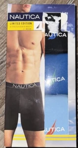 Nautica ~ 3 Paar Herren Boxershorts Unterwäsche Polyestermischung 5" Schrittlänge (A) ~ L - Bild 1 von 3