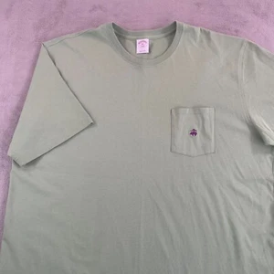 Brooks Brothers Logo Pocket T Shirt Men 2XL Green Short Sleeve Crew Neck NWOT - Picture 1 of 9