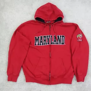 Maryland University Hoodie Mens Extra Large Zip Up USA Vintage College 90s - Picture 1 of 11