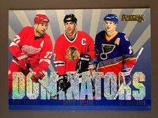 1995-96 Donruss Dominators #7 /5000 Paul Coffey - Chris Chelios - Al MacInnis