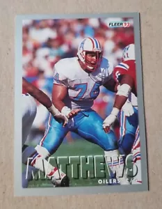 1993 Fleer Football Card #161 Bruce Matthews - Houston Oilers - Picture 1 of 2