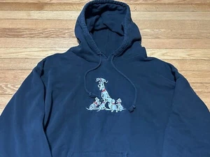 Vtg 90s 101 Dalmatians Disney Store Embroidered Hoodie Sweatshirt Size L - Picture 1 of 8