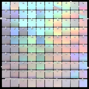 Shimmer Wall Backdrop Iridescent Square Sequin Wall Panel Backdrop 24 Pcs for Bi - Picture 1 of 2