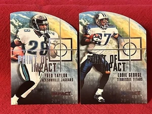(2) 2000 Fleer Impact Point of Impact Die Cut #5PI Fred Taylor, #8 Eddie George - Picture 1 of 2