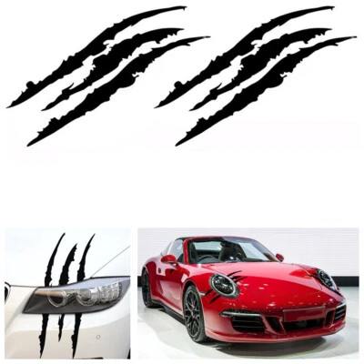DIY Pair Black 38cm Vinyl Eye Catching Claw Marks Decal Sticker For Car Headlamp - Image 1 of 4