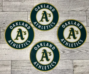 Major League Baseball Oakland Athletics Vinyl Coasters Set Pack Of 4 MLB - Picture 1 of 3