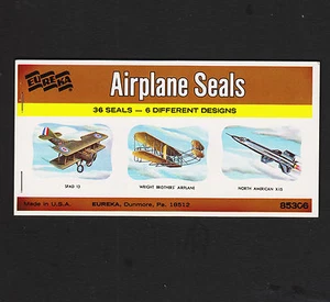 1962 Eureka Airplane Seals Booklet of 36 6 Different Designs - Picture 1 of 2