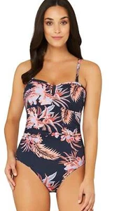 Baku Vanuatu Midnight Print Maillot Bandeau One Piece Swimsuit - Picture 1 of 5