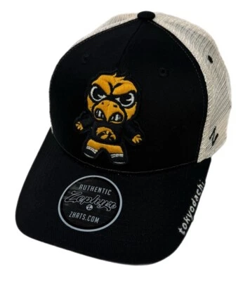 Zephyr NCAA Iowa Hawkeyes RARE “Inaka" Curved Bill ADJ Trucker Mesh Hat NWT - Image 1 of 4