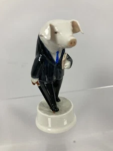 Stephen Bartley Hand-Painted Porcelain Pig Figurine - Gentleman - Picture 1 of 12