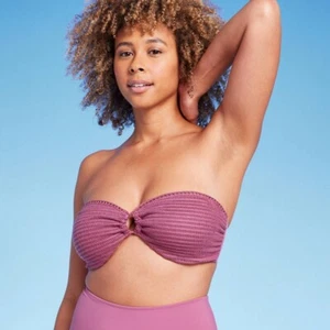 Women's Crochet Bandeau Bikini Top - Shade & Shore Pink - Picture 1 of 3