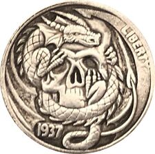 1937 Dragon Love Liberty Five Cents Hobo Nickels Coin Engraving Art Coin K1