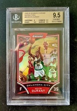 2008-09 BOWMAN CHROME KEVIN DURANT BLACK REFRACTOR BGS 9.5 GEM MINT /499