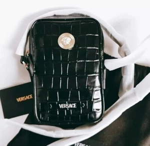 🔥895€🔥VERSACE Medusa Unisex Umhängetasche Handyhülle Kalbsprägung - Bild 1 von 15