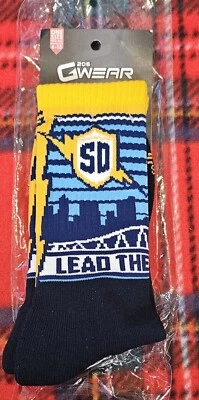 G206 Wear San Diego Chargers!! 🌩  Lead The Charge Blue Football Socks NFL - Image 1 of 4
