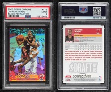 2003 Topps Chrome Black Refractor /500 Dwyane Wade #115 PSA 9 MINT Rookie RC HOF