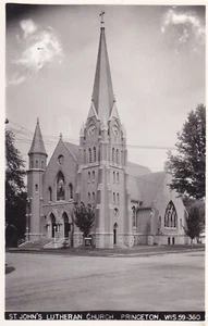 RPPC Princeton, WI - St John's Lutheran Church - Picture 1 of 2