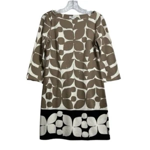 London Times Damen Kleid Etui Stretch Tunika Blatt hellbraun creme schwarz Größe 4 - Bild 1 von 7