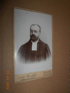 Hartkarton Atelierfoto ca. 1900 Geistlicher Görlitz - Picture 1 of 2