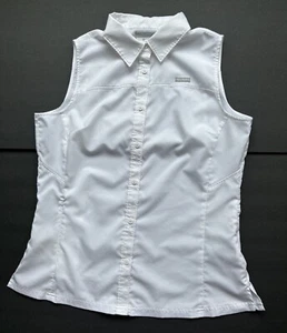 Columbia Omni-Shade Vented Sleeveless Shirt White Women’s Size Medium - Picture 1 of 8