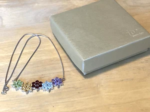 JTV Multi-Gemstone Gem Sterling Silver Flower Necklace 925 Peridot/Amethyst+ - Picture 1 of 22