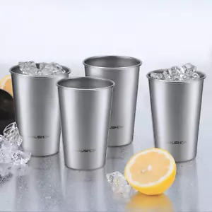 Taza de pinta, tazas de acero inoxidable de 16 oz, tazas de metal apilables para beber, apilamiento - Imagen 1 de 12
