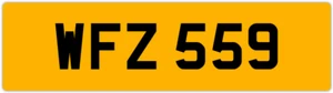 WFZ 559 W 3X3 DATELESS PRIVATE NUMBER PLATE WILL WIL WENDY WES WALT WAYNE WOLF - Picture 1 of 1